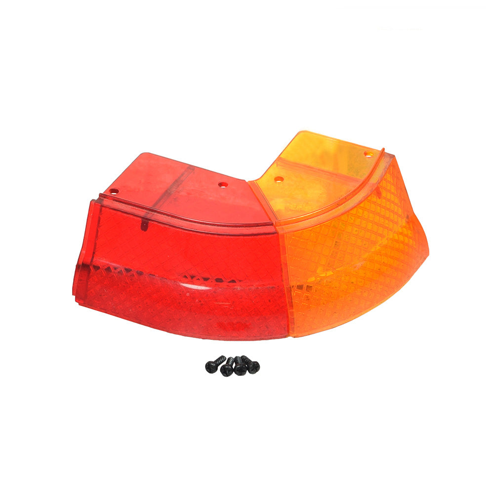 Right Rear Lens Cover for the Rascal 600F (Used) set, featuring amber and red lenses with included screws for installation; ideal for replacing a damaged right rear lens cover.