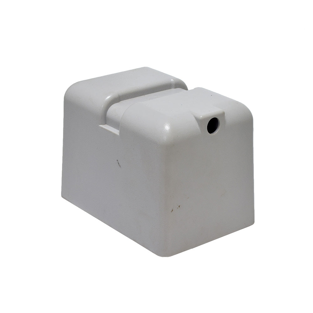 Battery Cover for the Hoveround® MPV5® (Used) – a white plastic cover with a central hole, designed to protect the battery compartment, ensuring your Hoveround® MPV5® remains clean and functional.