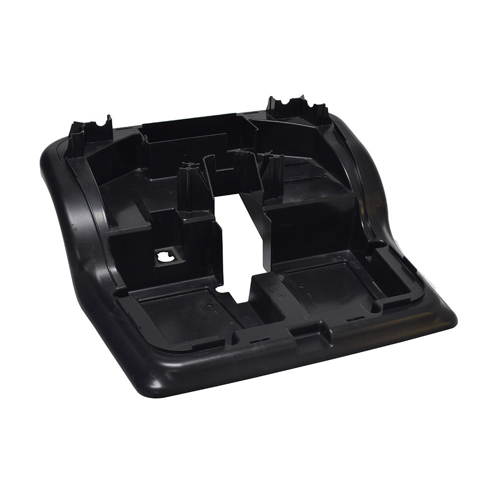 Battery Support Deck for the Rascal 600F (Used), a black plastic tray with holes, showing minor scratches, designed to support and protect the batteries from jostling and moisture.