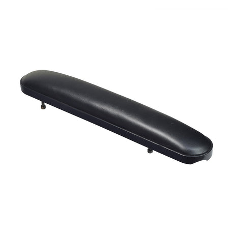 Full Length Armrest Pad for the Quickie Pulse 6 (Used), featuring a black faux leather pebble finish, 13-3/4 long, 2-1/8 wide, in almost perfect condition with no visible blemishes.