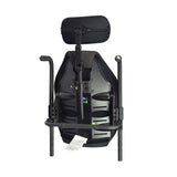 15x21 Invacare Matrx Elite Seat Back with Headrest (Used), featuring an adjustable headrest and back support frame with attendant's grips, shown in near-new condition.