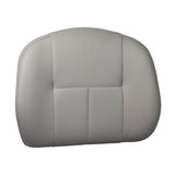 18 Gray Medium-Back Deluxe Contour Vinyl Seat Back for Pride Scooters, Jazzy, & Jet Power Chairs (Used) featuring a sleek, gently-used grey leather cushion, showcased against a simple white background.