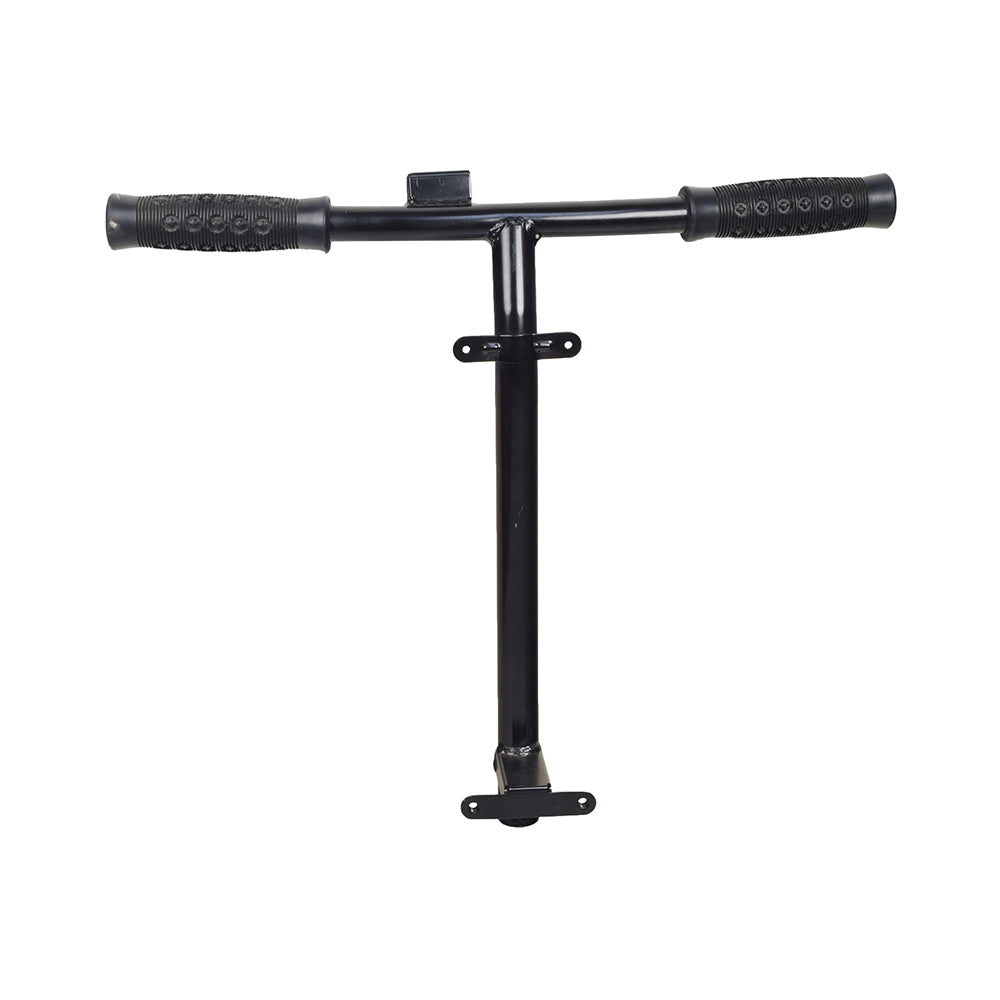 Tiller Post with Grips for the CTM HS-320 (Used) featuring a black steel frame and two rubber handlebar grips, ideal for scooter tiller repairs.