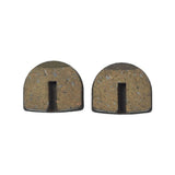Rounded Brake Pads for Standard & YK2 Flame Calipers (Set of 2) featuring two round, sintered disc brake pads with visible copper flecks, ideal for electric dirt bikes and quads.