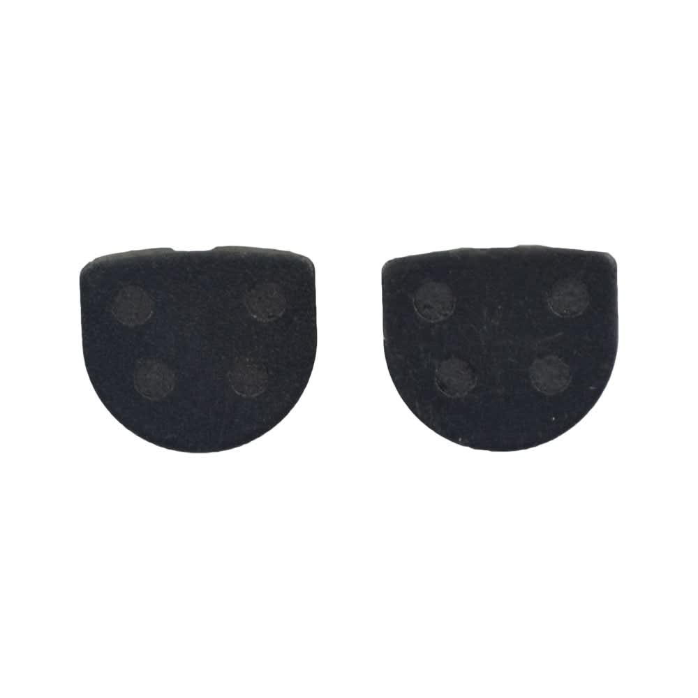 Rounded Brake Pads for Standard & YK2 Flame Calipers (Set of 2) - A close-up of two black, circular brake pads with textured surfaces ideal for electric dirt bikes and quads.