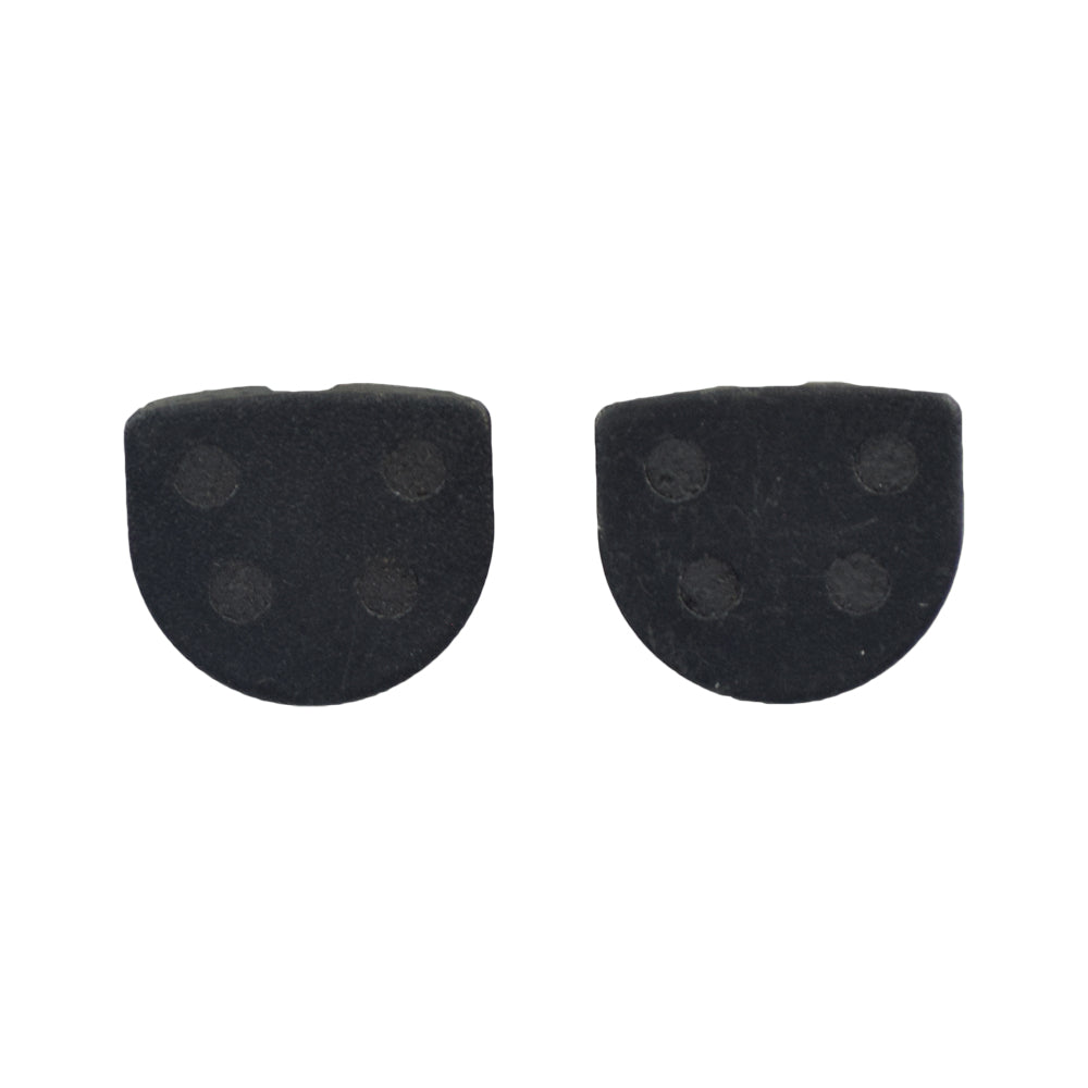 Set of two black rubber brake pads for YK2 Flame disc caliper, compatible with Currie, Motovox, and Razor electric scooters and bikes, including Razor MX500, MX650, and RSF350.