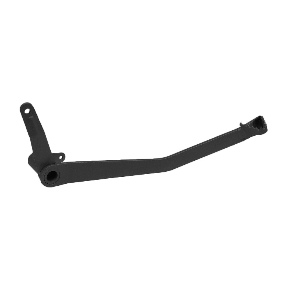 Rear Foot Brake Lever for 50cc, 70cc, & 90cc Dirt Bikes – a sturdy black metal lever with a hole, designed for intense use on dirt tracks.