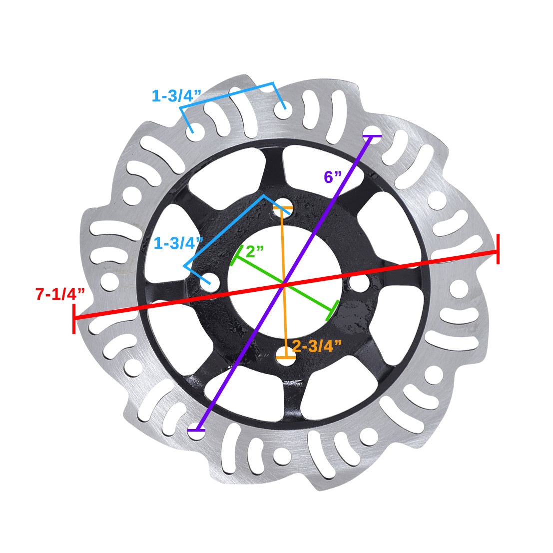 Rear Foot Brake, Disc, Pads, & Master Cylinder Assembly for 110cc & 125cc Dirt Bikes featuring a circular perforated brake disc and a hydraulic master cylinder.