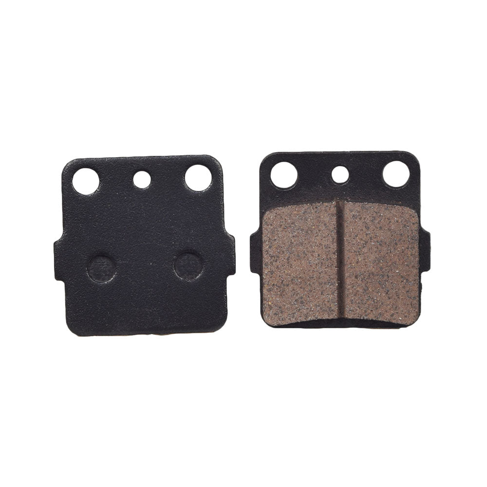 Close-up of the Front & Rear Semi-Metallic Brake Pad Set for the Honda Fourtrax TRX300 EX & TRX400 EX, showcasing the detailed texture and perforations on the brake pad surface.