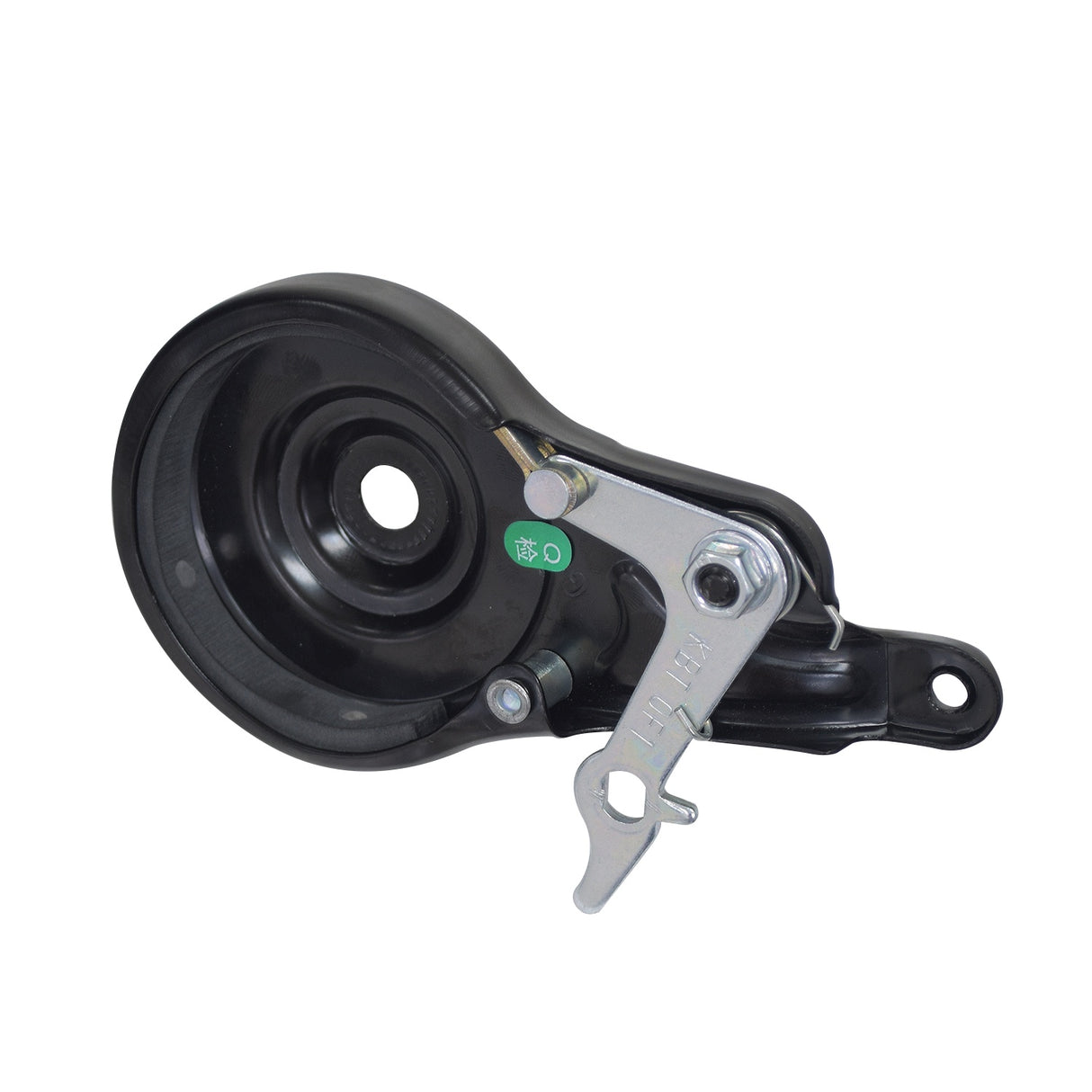 58 mm Band Brake Assembly for the Razor MX125 Dirt Rocket Dirt Bike, featuring a black and silver metal structure with visible housing, brake band, spring, and pivot arm, without the brake drum.