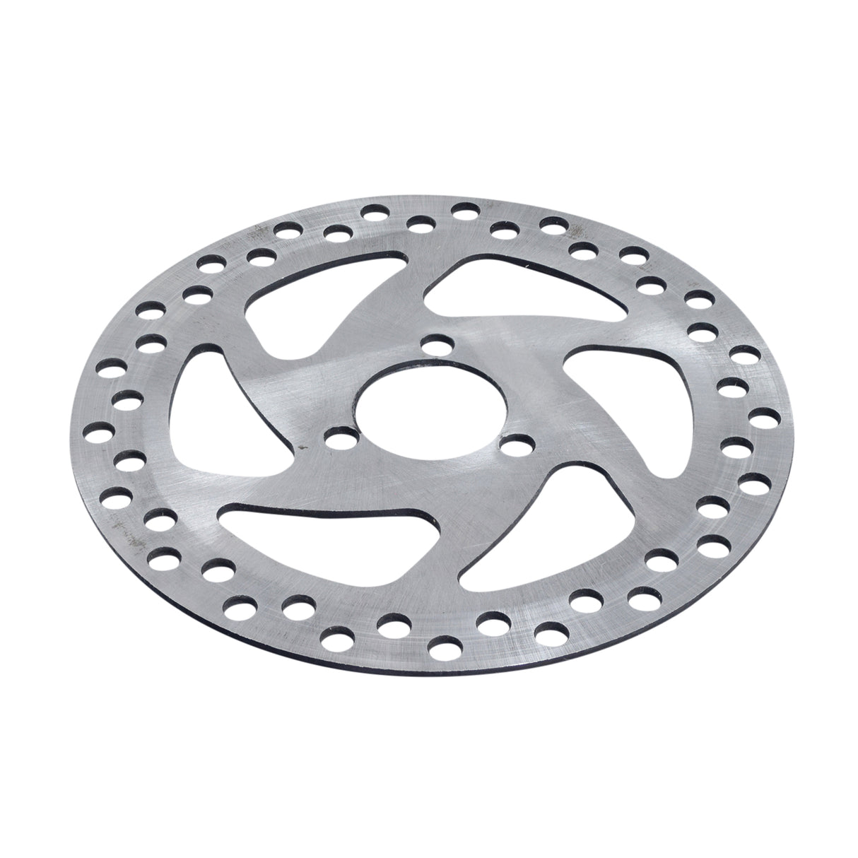 Brake Disc for the Pulse ATV Quad Ride-On: Circular metal disc with multiple holes, featuring a 5-7/16 diameter and a 1-1/16 center hole designed for the flanged hub.