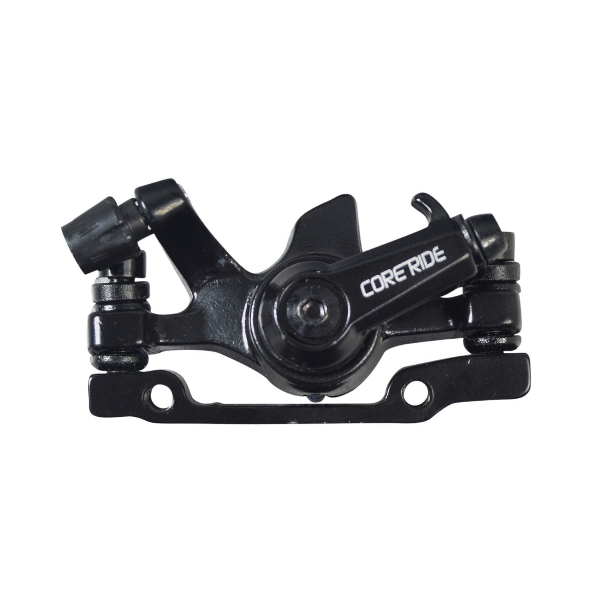 Brake Caliper for Hiboy® S2, S2R, & S2 Pro Electric Scooters; close-up of a black metal caliper with white text, highlighting its robust construction and attachment points.