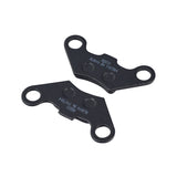 Rear Brake Pads for Coleman AT200-B ATV, shown as a symmetrical set of two identical black metal pads with two mounting holes each.