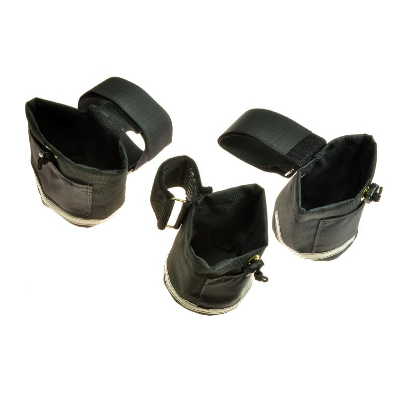 Unbreakable Cup Holder for Wheelchairs, Mobility Scooters, & Power Chairs featuring a durable black nylon pouch with a strap and a metal buckle, designed to securely hold various drink containers.