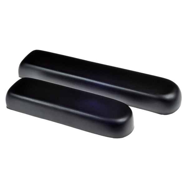 Black Vinyl Armrest for Mobility Scooters, showing a close-up of the black rectangular armrest with a smooth metal surface, designed for replacing damaged or missing armrests on various scooter models.