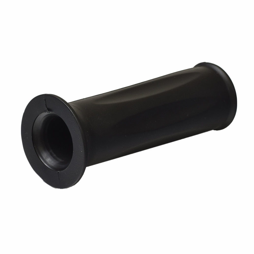 Universal 4-1/4 Full Grip Handlebar Grip for electric scooters, featuring a cylindrical design with a 7/8 inner diameter and a close-up view of its textured black surface and open end.