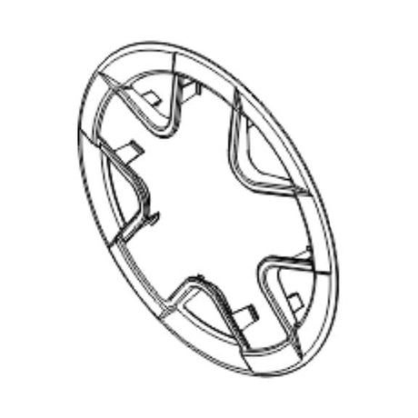 Blue Drive Wheel Rim Insert for the Invacare TDX SP2 Power Chair, illustrated as a black and white drawing, showcasing the circular trim piece designed to accentuate the power chair's drive wheel.