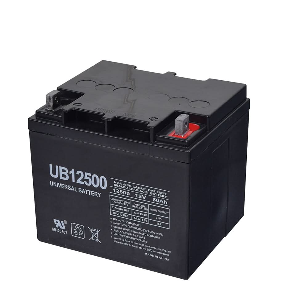 50 Ah 12 Volt UB12500 AGM Mobility Scooter & Power Chair Battery with Post Terminals (Universal Battery)