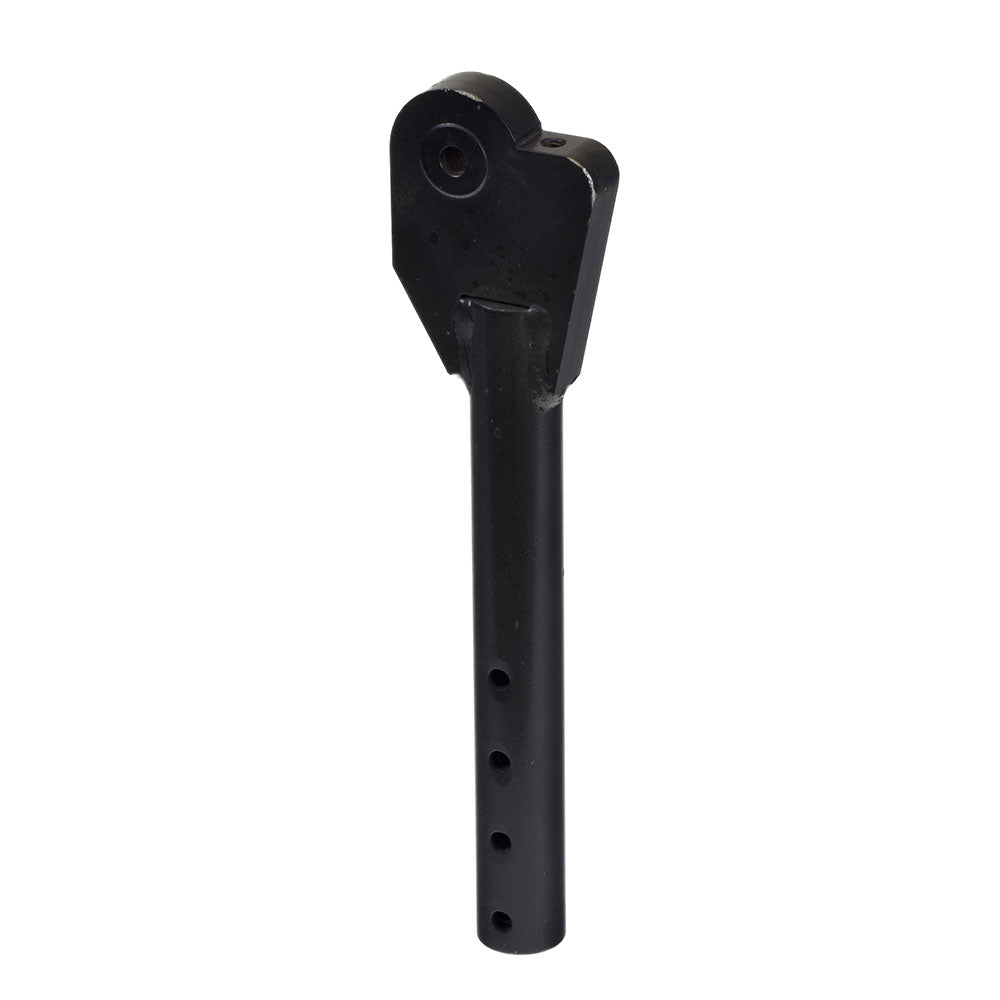 Upper Adjustable Arm Tube for the Invacare Pronto R2, a black metal pipe with holes, designed to secure and adjust armrest pads for enhanced comfort.