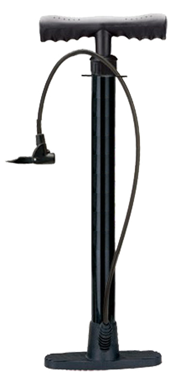 Utili-T Air Floor Pump - a black cylinder with an attached hose, ideal for inflating bike or scooter tires, designed by Sunlite for versatile and practical use.