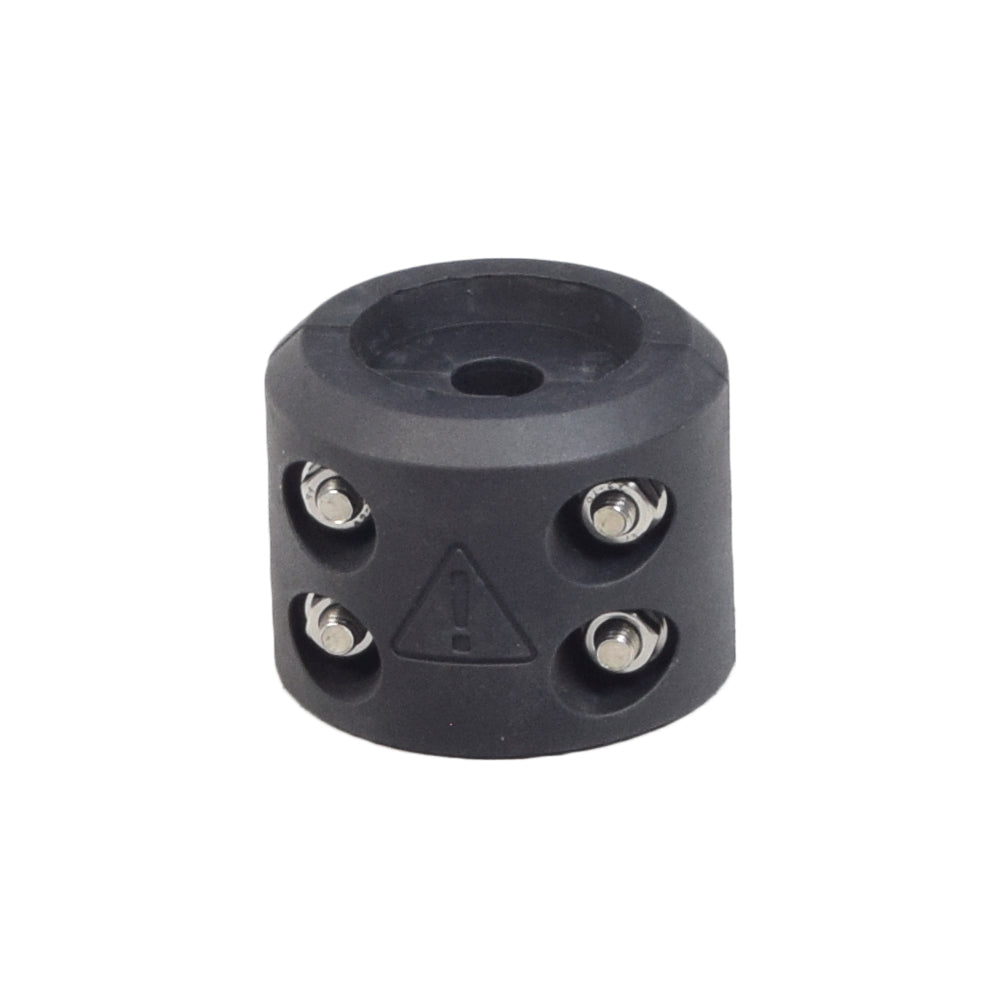 Heavy-Duty ATV & UTV Winch Cable Stopper Guard featuring stout rubber construction with visible steel hardware, including four bolts, four nuts, and eight washers.