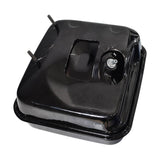 Fuel Tank for the Baja Mini Bike MB165 (Blemished) – Black metal container with minor scratches and small dings, includes cap but no fuel lines or side screw, compatible with MB200 and MB165 models.