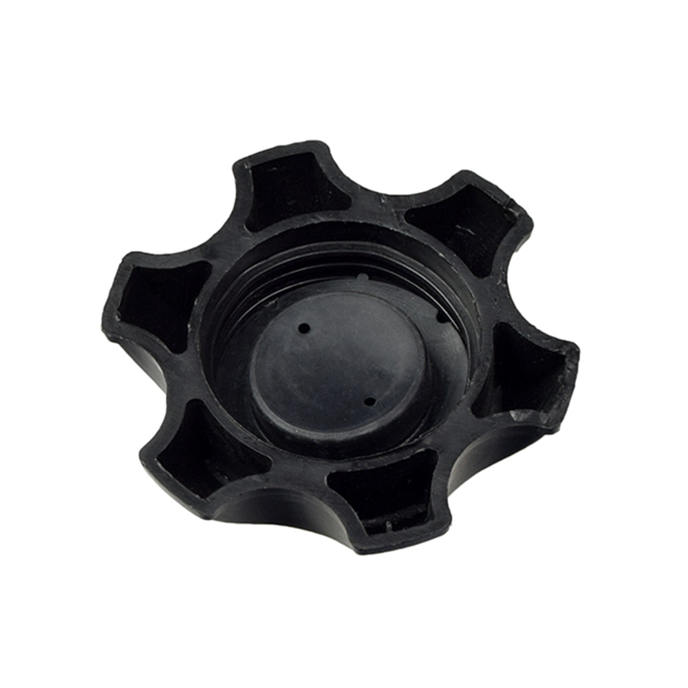 Fuel Tank Cap (Gas Cap) for Baja Dirt Runner 49cc (DR49) & Dirt Runner 70cc (DR70) Dirt Bikes: A black plastic circle-shaped cap designed for specific compatibility with Baja Motorsports models.