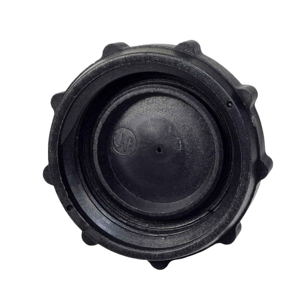 Fuel Cap for Arctic Cat Snowmobiles (1984-2008) - a black plastic cap with a round center and a logo, designed to fit securely on various snowmobile models.