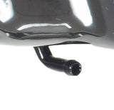 Close-up of the Black Metal Fuel Tank for 50cc QMB139 Scooters (Blemished), showing minor dents and scratches on the lower half.