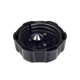 Vented Gas Cap for 110cc, 125cc, & 150cc Go-Karts, Dune Buggies, & ATVs; a black circular object with a metal center and tip.