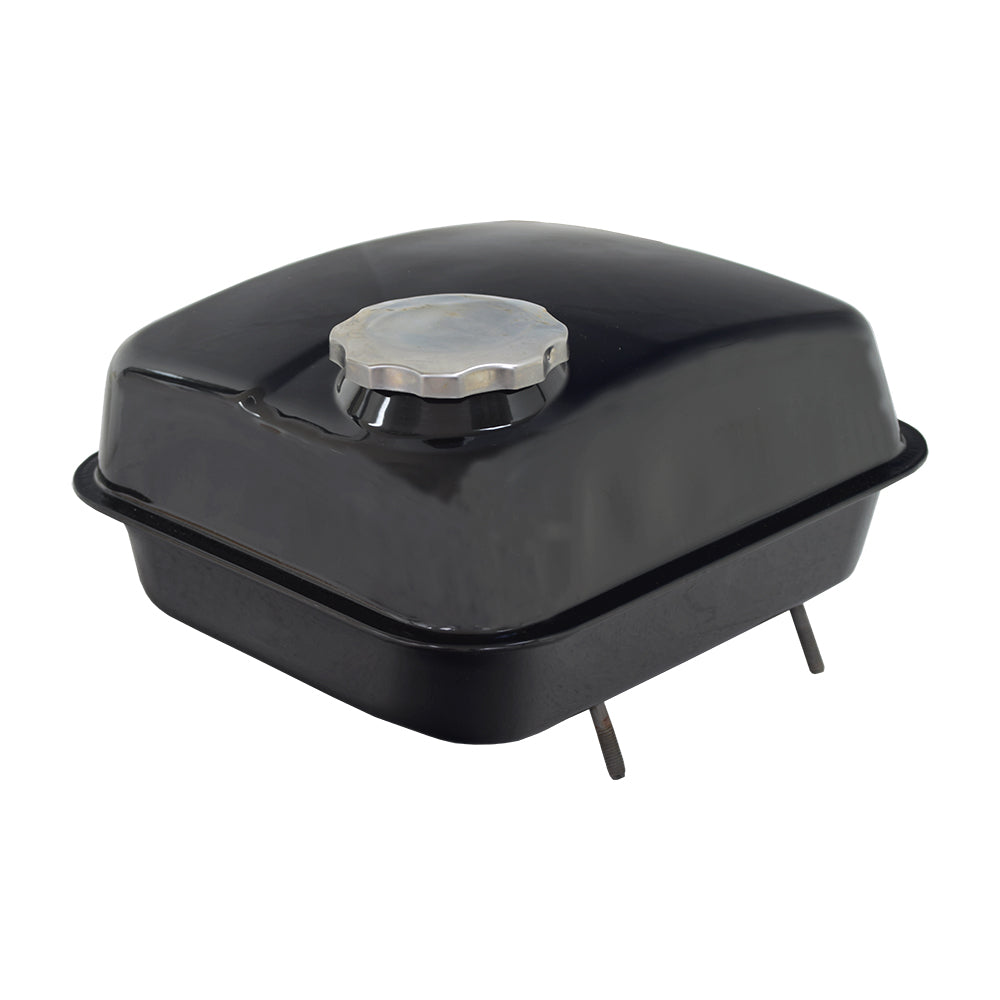 Fuel Tank for the Coleman BT200X, CT200U Trail, & CT200U-EX Mini Bikes, featuring a black square body with a silver cap, ideal for replacement or custom mini bike projects.