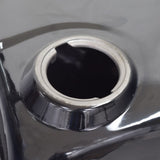 Fuel Tank for the Coleman BT200X, CT200U Trail, & CT200U-EX Mini Bikes (Blemished) featuring a black metal container with a hole, designed for mini bikes and custom projects. Includes steel tank, fill strainer, and cap.