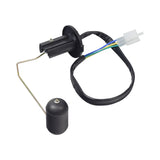 Fuel Sending Unit with Fuel Sensor for 50cc GY6 (QMB139) Scooters, featuring a black wire with multiple colored wires, a black cap, and a 3-wire plug with gasket.