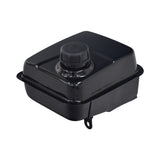 Fuel Tank for Coleman CC100X & CT100U Trail Mini Bikes (Blemished) - a black enameled steel tank with a black cap, designed for easy installation and corner fill port access below the bike's frame.