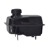 Fuel Tank for Coleman CC100X & CT100U Trail Mini Bikes, featuring a black enameled steel body and a black cap located near one corner for easy access.