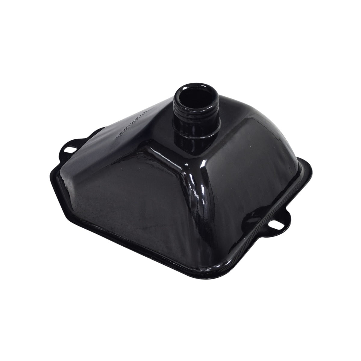 Metal Fuel Tank for Coleman AT125-EX & AT125-UT ATVs: Black metal tank with a hole, featuring a pair of mounting flanges on the front and back.