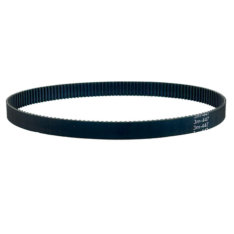 447-3M/12 Drive Belt for Razor E100 & Bladez Ion 150, shown in black with distinct white text, suitable for scooters, measures 447 mm in length.