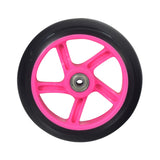 Front Wheel for the Razor Power Core 90 & Power Core E90, featuring a 140 mm diameter black tire with a pink rim and pre-installed bearings. Ideal for replacing damaged scooter front wheels.