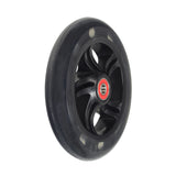 140 mm Black Front Wheel for the Razor Power Core 90 & Power Core E90 Electric Scooters, featuring a black polyurethane build, red center, 5-spoke rim, and pre-installed 608Z wheel bearings.