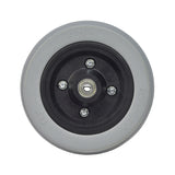 6x2 (150x50) Universal Anti-Tip & Caster Wheel featuring a solid gray, ribbed tread tire on a split-rim with pre-installed spacer and 608Z bearings for power chair models like Jazzy 614.