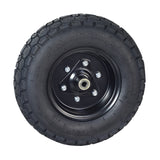 Front Wheel Assembly for the Pulse ATV Quad Ride-On featuring a knobby tread tire with metal hub, visible bolts, and nuts, designed for durability and stability.