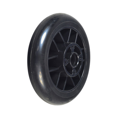 Drive Wheel for the Rollplay 12 Volt Nighthawk, featuring a 6-1/4 diameter rubber tire molded onto a metal rim. Close-up shows tire tread detail and rim construction.