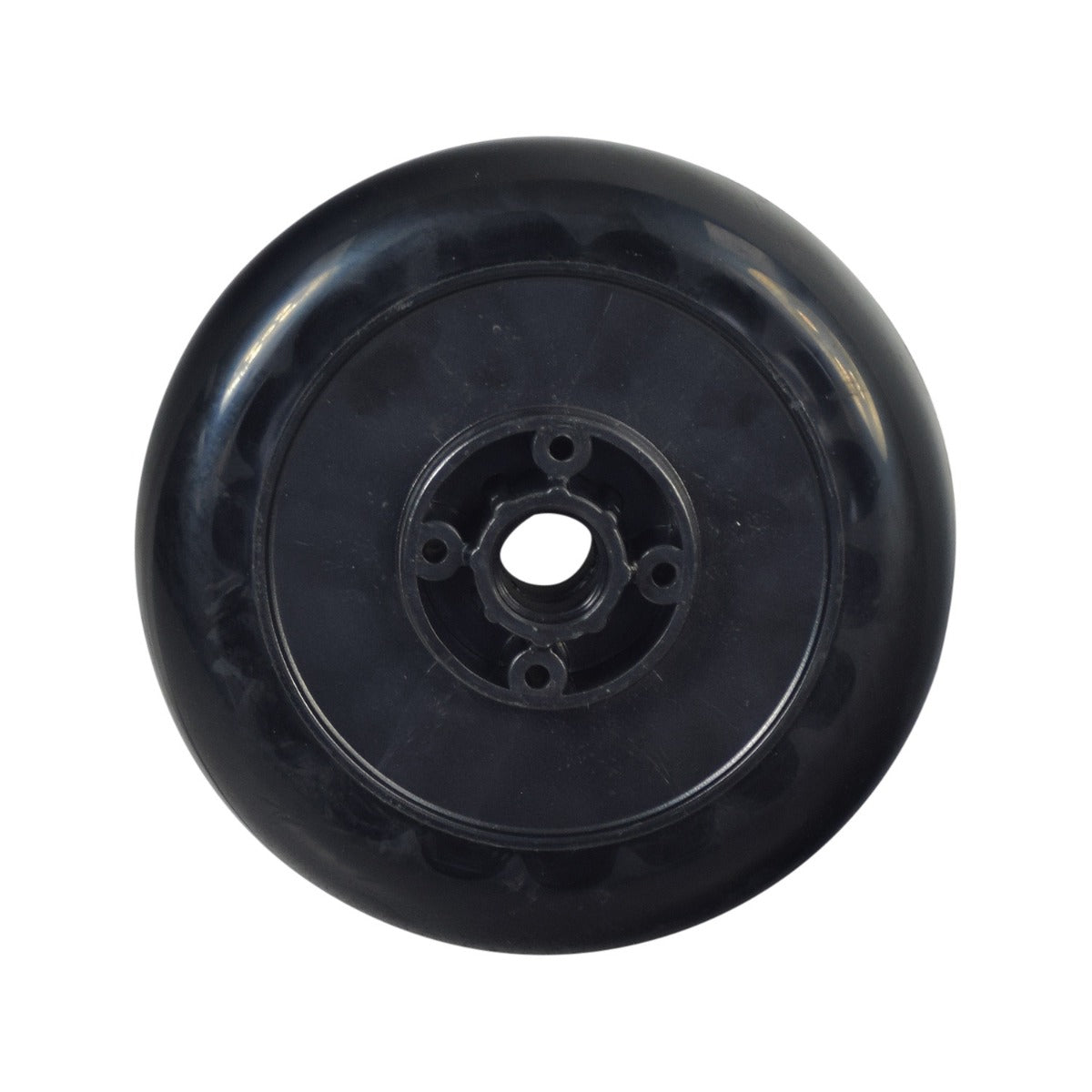 Drive Wheel for the Rollplay 12 Volt Nighthawk, featuring a black circular tire with a central hole and molded rubber rim. Sprocket, bearings, and band brake are not included.