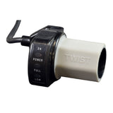 Razor Variable Speed 5-Wire Twist Grip Throttle for Razor Sport Mod, All Versions, featuring a close-up of the throttle with a visible power button and attached black wire.