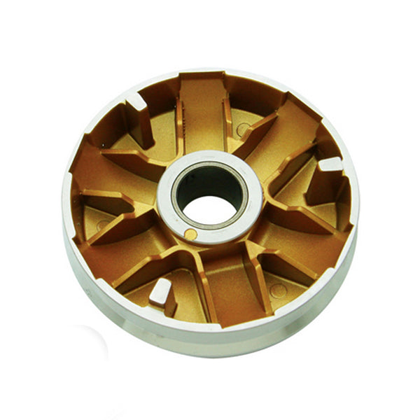 Variator Pulley for the Honda Ruckus (NPS50) – close-up view of a circular metal pulley with a central hole, designed for use with Honda Ruckus and Metropolitan scooters.