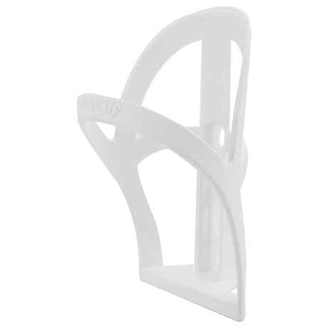 Velocity Polypropylene Bottle Cage, a white, lightweight and durable bottle holder designed for economical and functional use.