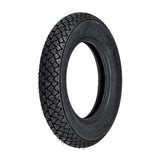 Vespa 3.50-10 Scooter Tire by Michelin with a small tread pattern, designed for retro scooters. Classic Euro-scooter style, made from modern materials, known for durability and longevity.