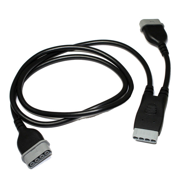 Dual Attendant Cable for VR2 Joystick Modules featuring a black cable with grey connectors, designed for connecting an auxiliary module to the VR2 joystick system.