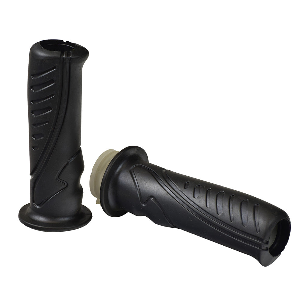 VX150 Style Handlebar Grip Set, featuring a close-up of textured ergonomic grips with a cylindrical shape, designed for enhanced comfort and control on Monster Scooter Parts.