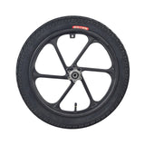 16x2.125 Front Wheel Assembly for Electric Bicycles featuring a 6-spoke rim, pneumatic tire, inner tube with Schrader valve stem, and pre-installed bearings.